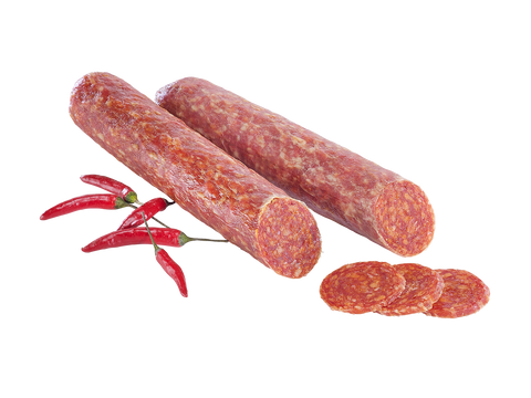 Peperoncino, luftgetrocknete Salami mit scharfer Note